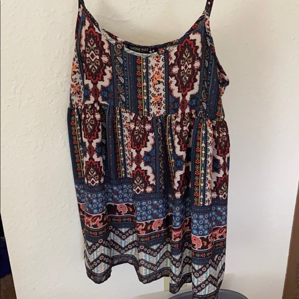 Patterned Babydoll Dress